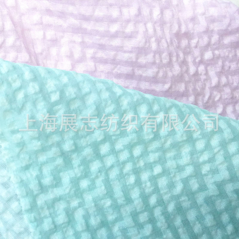 上海展志絲棉格子绉染色面料2019春夏秋女裝襯衫時裝布料可定制