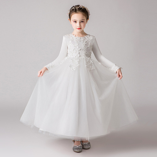 Girls princess dress tutu long skirt 2018 Korean version new children's birthday dress flower girl wedding dress
