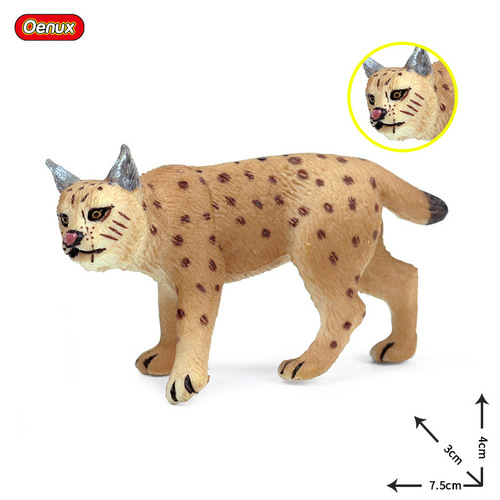 Children's solid simulation wild animal model new lynx feline bobcat static toy ornaments
