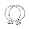 Metal silver children's bracelet, accessory, glossy small bell, wholesale