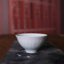 景德镇陶瓷影青釉单杯 手工雕刻品茗杯主人杯 功夫茶具