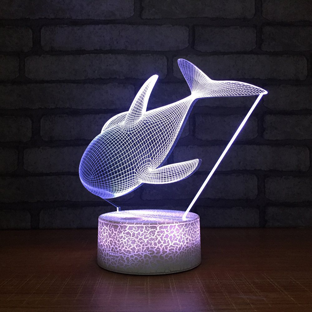 亚马逊爆款 爆裂纹3D灯小夜灯台灯