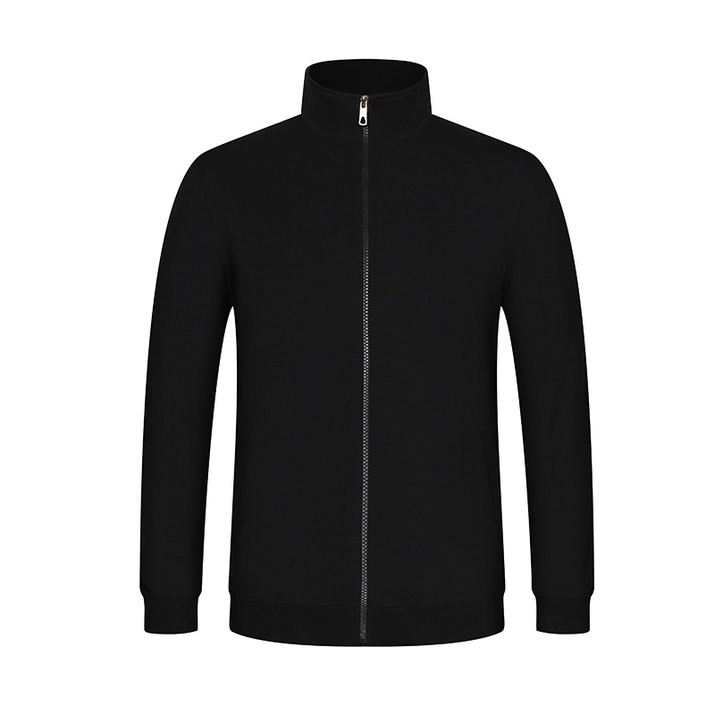 荷兰棉薄款立领卫衣纯色长袖透气运动开衫定制骑行登山运动服定制|ms