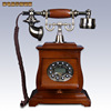 Old-fashioned antique retro wireless telephone from natural wood