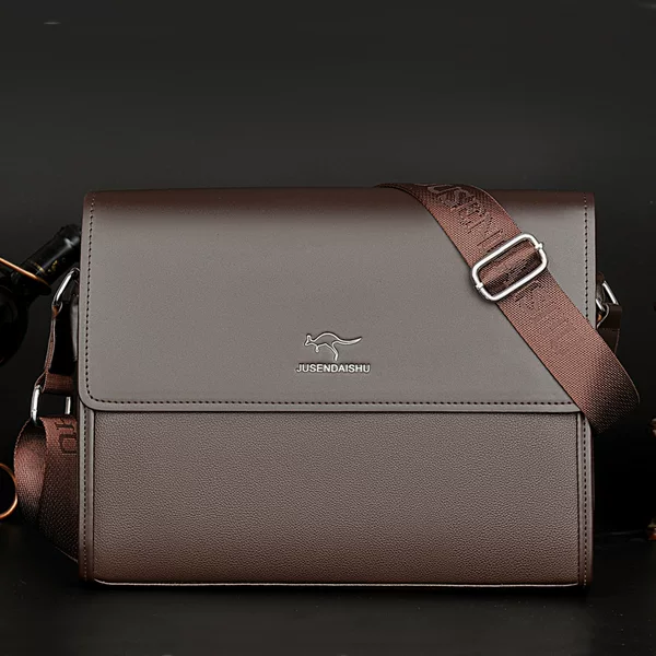 Jusen Kangaroo Summer Korean Men's Shoulder Bag Briefcase Backpack Information Bag Korean Fashion Bag
