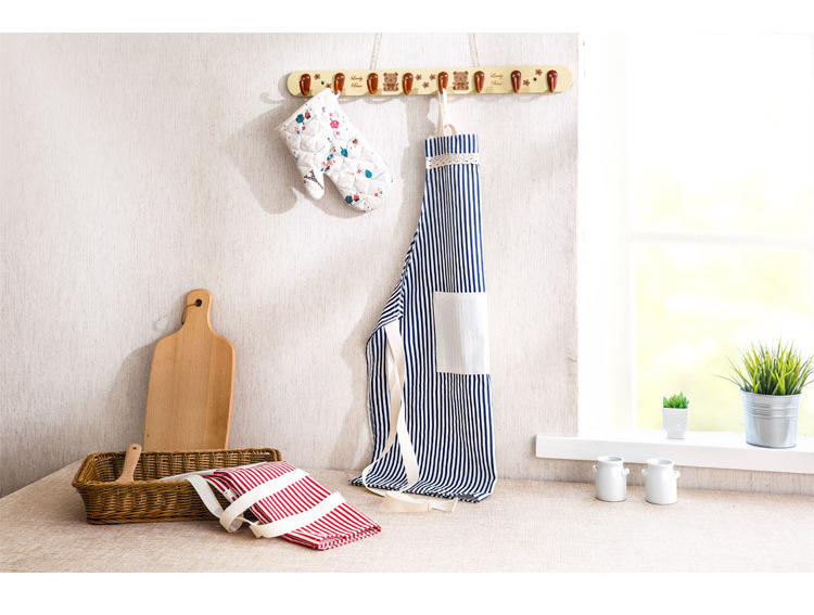 棉麻围裙时尚简约防油做饭围腰 韩版厨房成人无袖家居罩衣 批发