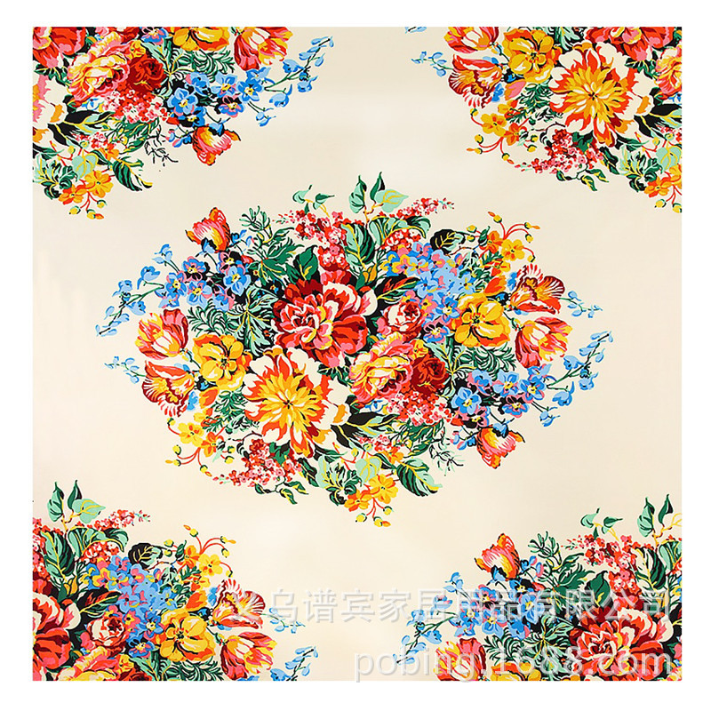 New Style Twill Kunstseide 130cm Blumen Großer Quadratischer Schal display picture 9