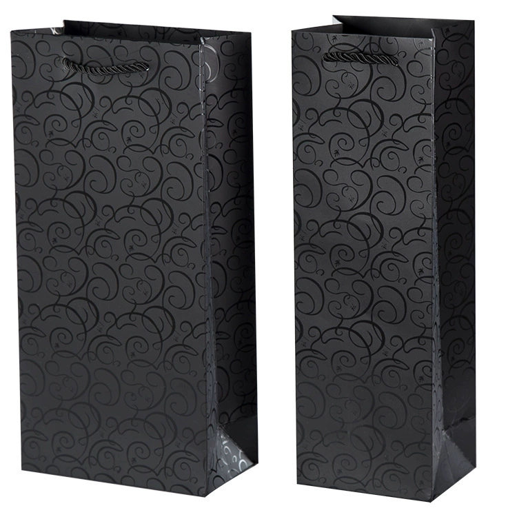 Черный УФ-шаблон винный бумажный мешок одинарная и двойная сумка сигаретная сумка красное вино утолщенная подарочная сумка