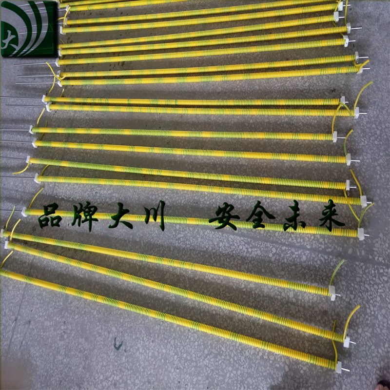 弹簧线  螺旋电线  黄绿色6平方螺旋弹簧线螺旋长2米