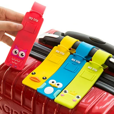 Cartoon Korea Creative Cute Silicone Flight Attendant Luggage Tag Boarding Pass Suitcase Tag Checking Tag