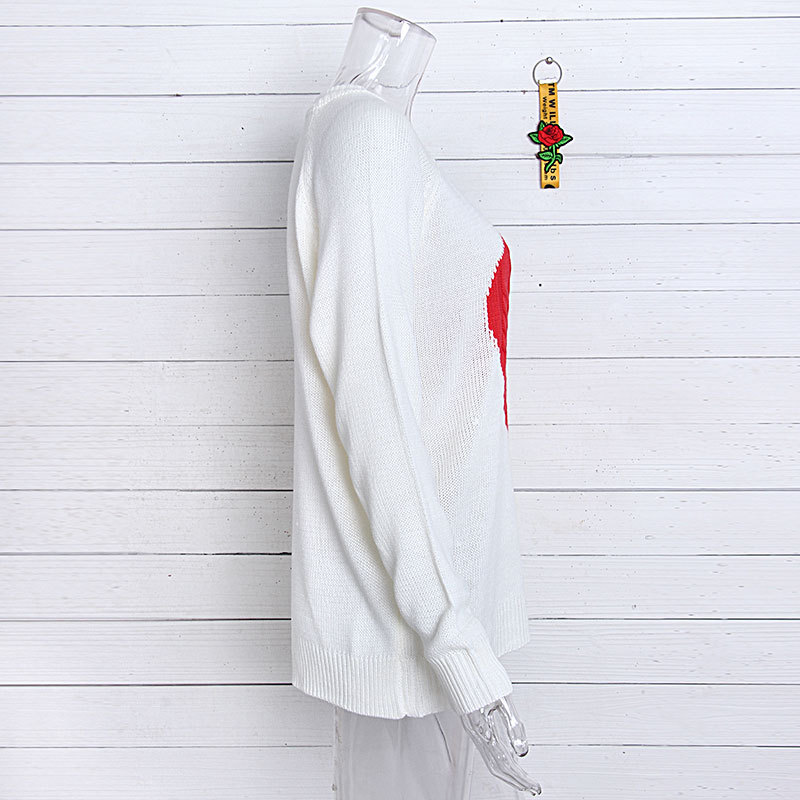 441g Weight Long Sleeve Sleeve Length Pullovers Placket Type Regular Sleeve Sleeve Type Polyacrylonitrile Fiber, knit Fabric Type Regular Top Length Sweater Tops Type Daily, Street Occasion Round Neck Neckline Slim Fit Type Heart Shape Pattern Spring, Autumn Season Women's Gender Elegant Style Wholesale Women's Elegant Heart Shape Long Sleeve Sweaters & Cardigans 39