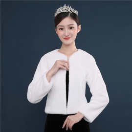婚纱披肩新娘结婚毛披肩伴娘女春秋冬季2018新款保暖披风旗袍外搭