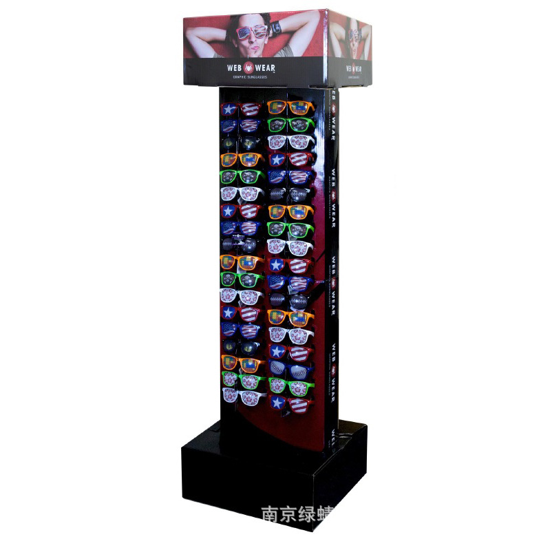 厂家直销落地式眼镜纸展示架 超市商店产品陈列纸板货架促销