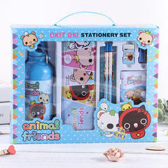 Factory Wholesale New Children's Student Festival Gift Cartoon Stationery Set Creative Luxury Water Bottle Stationery Gift Box