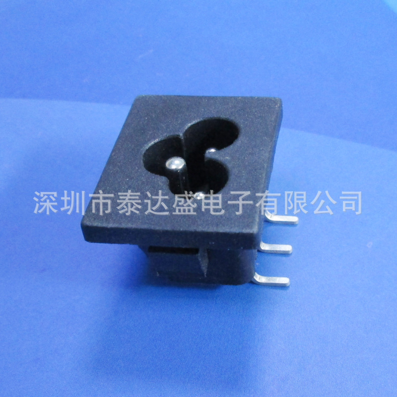 充电器大面板梅花型AC电源插座31*24全铜弯脚插板式电源插座DB-6