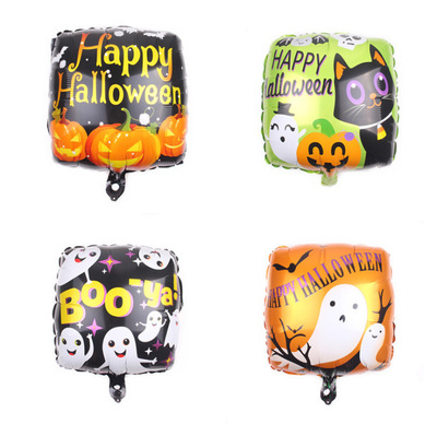 new pattern Halloween Aluminum balloon square children birthday party decorate aluminum foil circular Hot air balloons