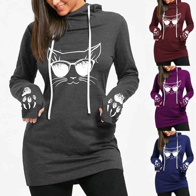 long-sleeved printed hoodie NSZH28710