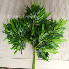 仿真竹叶 竹子 竹杆装饰批发 布竹叶 胶竹叶 印刷防水工程竹子