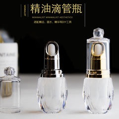10ml Acrylic Essential Oil Serum Bottle for Beauty Salon, Tattoo Pigment Color Cream, Glass Dropper, Silicone Squeeze Empty Bottle
