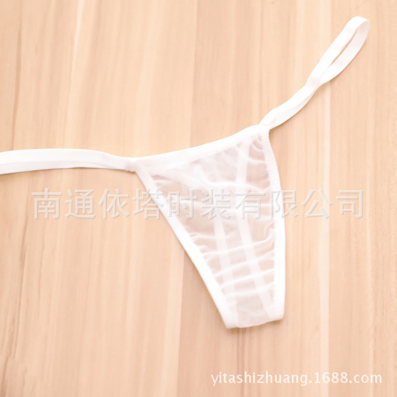 A generation of sexy underwear transparent mesh mini ultra-low waist ultra-sexy thin hair thong small T-pants women