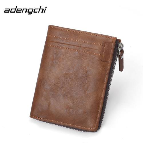 Cross-border exclusive 2020 new Korean version fashionable casual PU men's wallet RFID zipper multi-card slot short wallet
