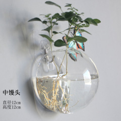 Creative Wall-Mounted Planter, Semi-Circular Transparent Hydroponic Glass Craft, Home Decor, Manufacturer Wholesale