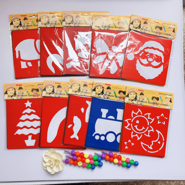 Colorful children's painting template pp hollow drawing board…