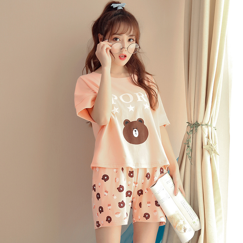 帮手主图-华信2018夏季新款短袖6535睡衣女套装学生家居