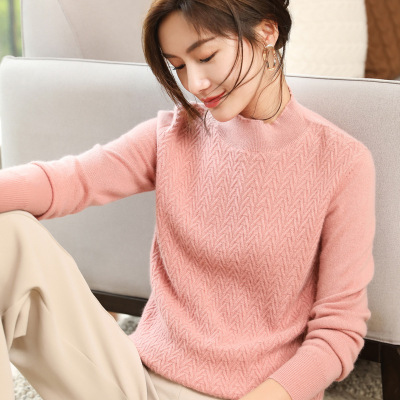 2018 Autumn and winter new pattern Half a Cashmere sweater Wheat Self cultivation have cash less than that is registered in the accounts Women's wear sweater knitting Cashmere sweater