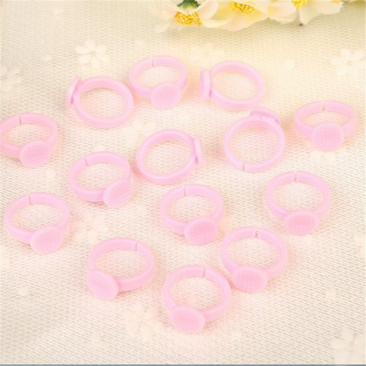 DIY детское кольцо основа семья материалы ручной работы розовое DIY пластиковое кольцо Смола ювелирные аксессуары