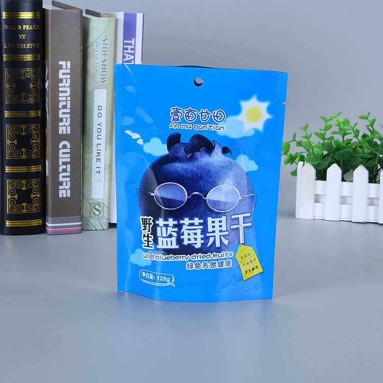 customized Edge sealing Blueberries Food Packaging Flat bottom Seal cube plastic bag
