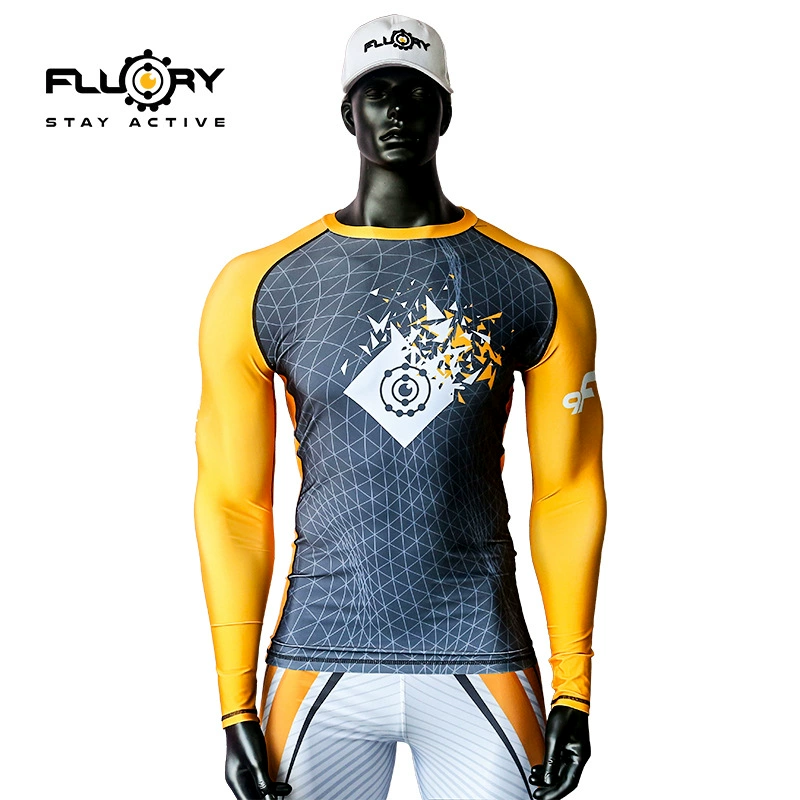 Флори Fire Blood Brazil Jiu-Jitsu одежда против изнашивания длинный рукав фитнес футболка MMA Muay Thai Muay Thai скорость сухой тело одежда для мужчин и женщин