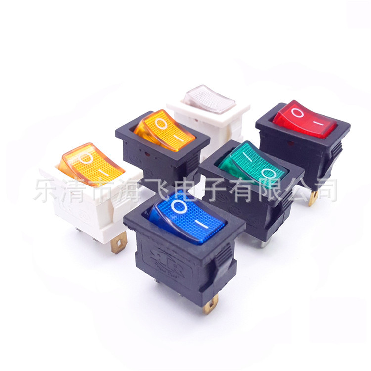 微型小开关 翘板船型开关 银点带灯船形开关