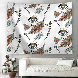 热销外贸欧美花卉新款印花挂毯创意居家布墙毯画涤纶背景挂布壁毯