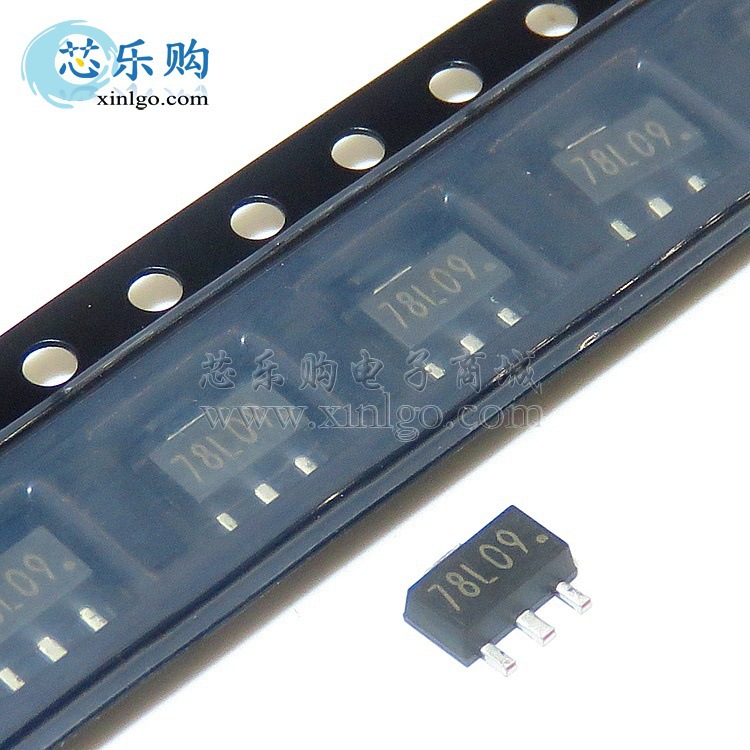 三极管 78L09 L78L09 三端稳压管 封装SOT-89 贴片 全新