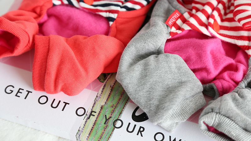 熊彩条背带四脚衣