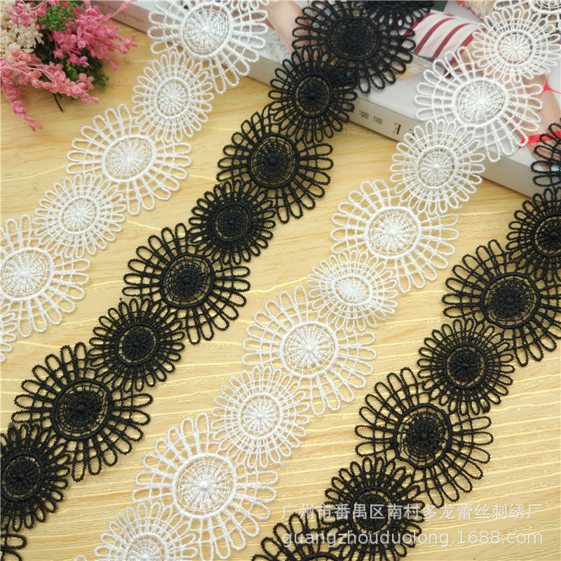 211854新品宽精美涤纶丝水溶刺绣花边服装裙边装饰辅料