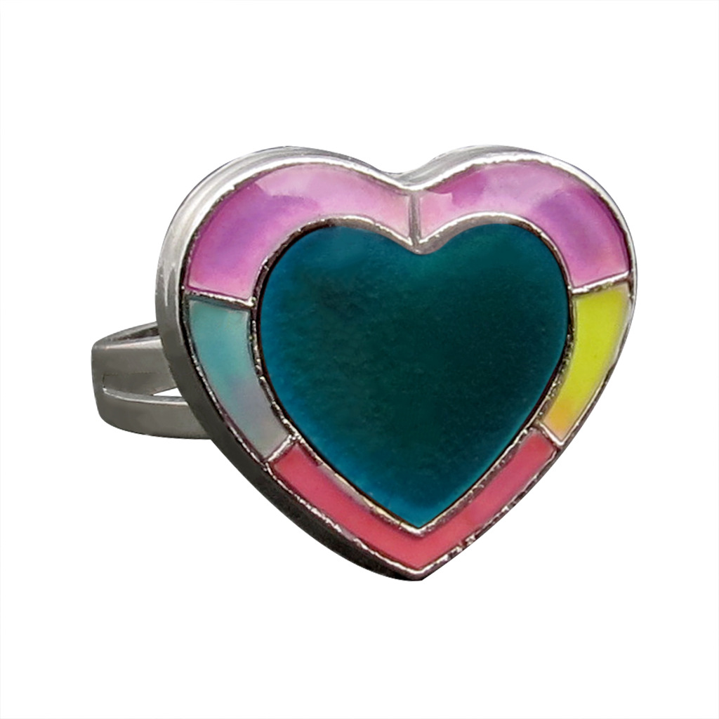 50g Weight Artificial Gemstones Inlay Material Birthday Occasion Alloy Material Heart Pattern Women'S Gender Plating Design Fashion Style Simple Peach Heart Love Butterfly Moon Color Changing Ring 3