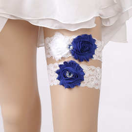 厂家批发袜带  西式婚纱礼服用品  盘花水钻袜带套装  新娘腿环