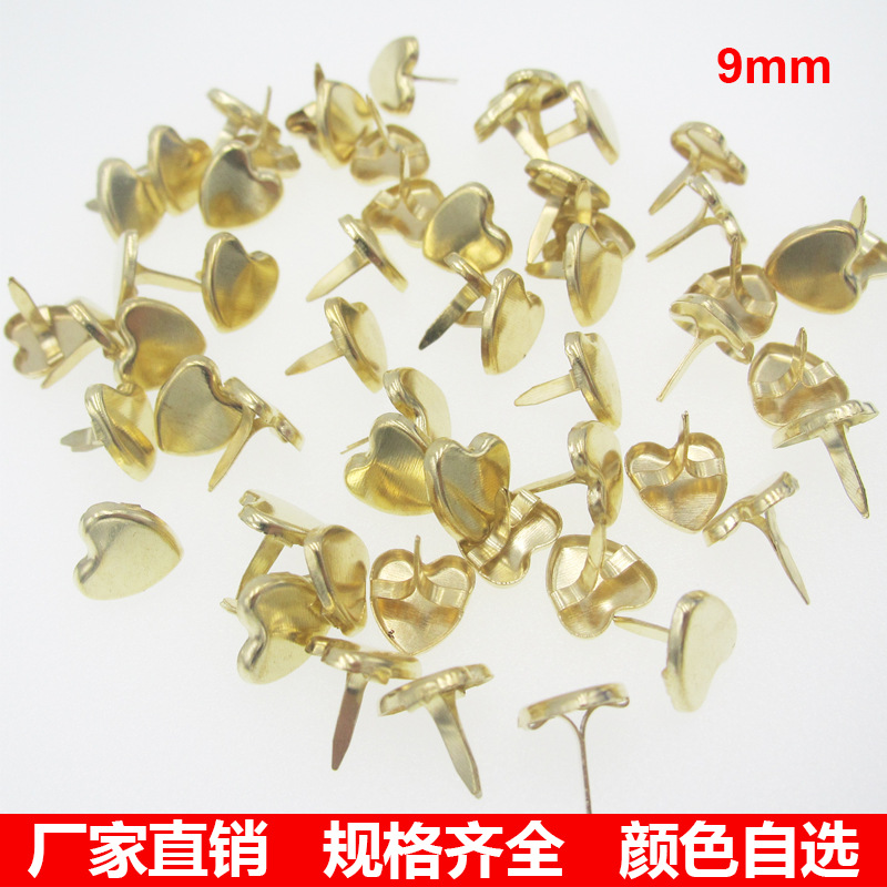 Yu Tong 9mm golden colour Heart-shaped Brads Feet nailed Manufactor goods in stock Distribution