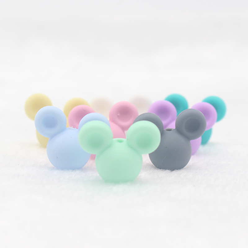 INS bebé de silicona mordedor bebé Mickey cabeza accesorios mordedor Amazon nuevo mordedor