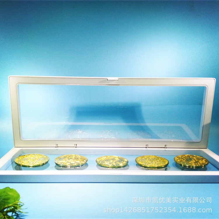 新品上市300*90mm徽章奖牌纪念币银元胸章展示盒3D悬浮盒透明盒