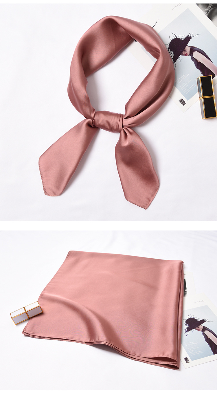 123g Weight Silk Scarf Classification Daily Occasion Satin Material Solid Color Pattern Summer, Spring, Autumn Season Women'S Gender Simple Style Style Women's Simple Style Solid Color Satin Silk Scarves 5