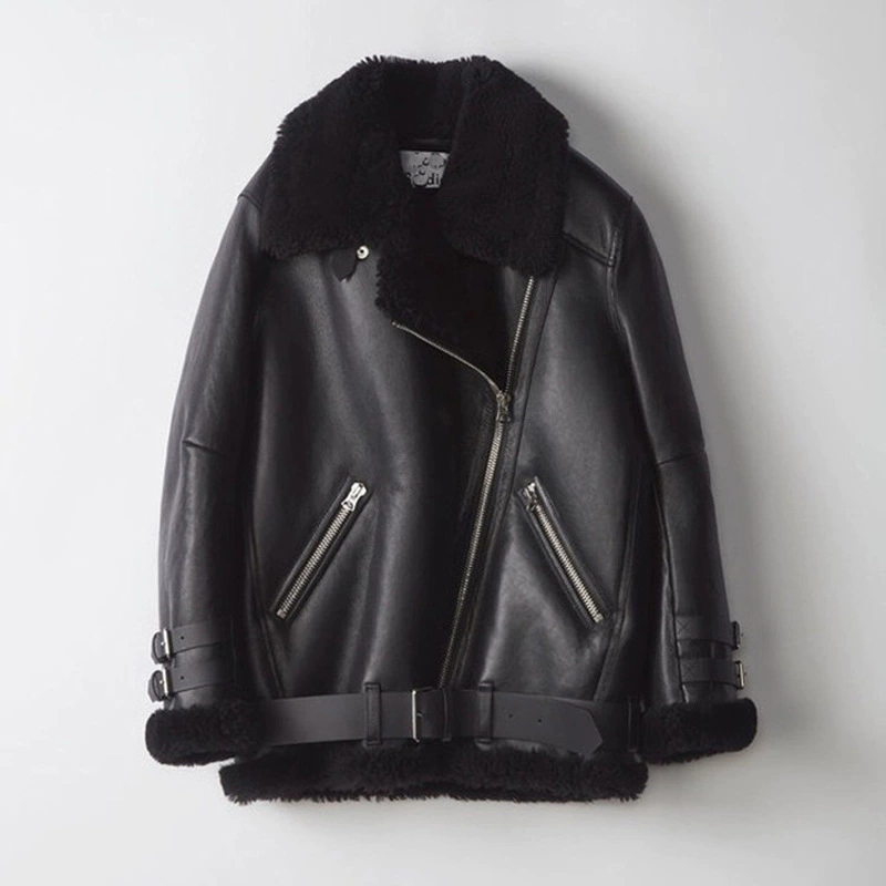 Winter short jacket, genuine leather, 2020