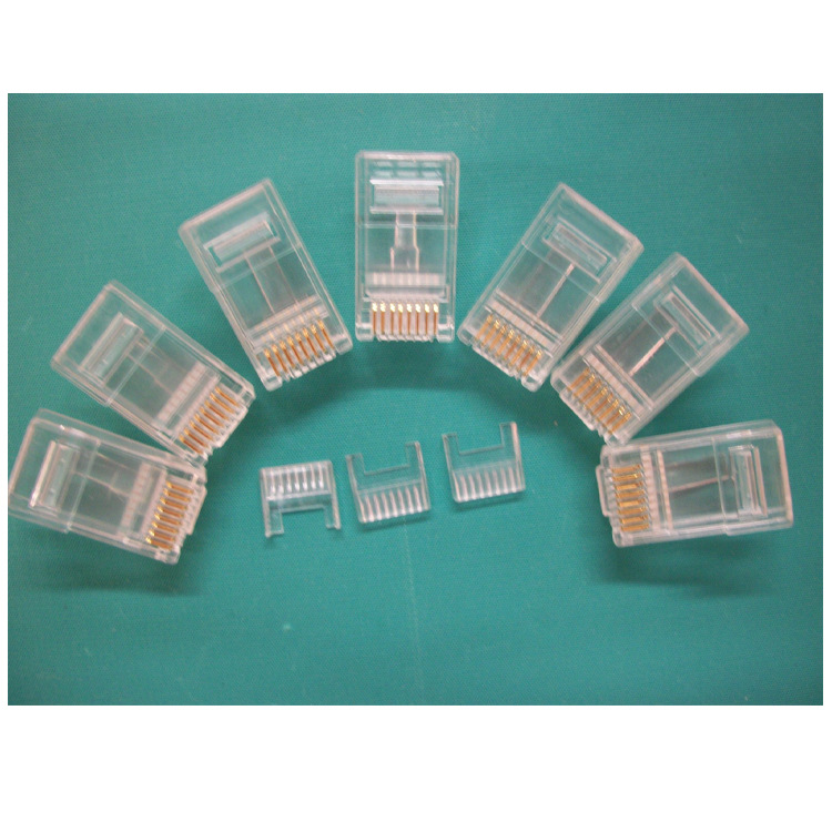 供应RJ45屏蔽短体水晶头3U-50U 超五类屏蔽水晶头电脑网络线接头