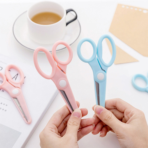 Creative children's safety hand scissors, student paper-cutting diy anti-pinching scissors, for kindergarten babies