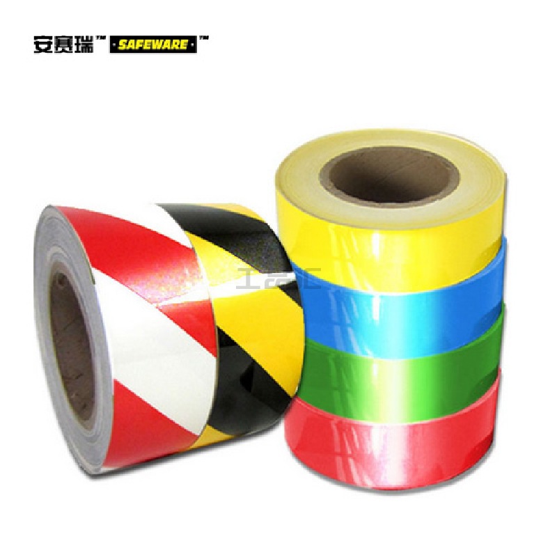 安赛瑞(SAFEWARE) 反光划线胶带(蓝)-高性能反光自粘性材料,75mm