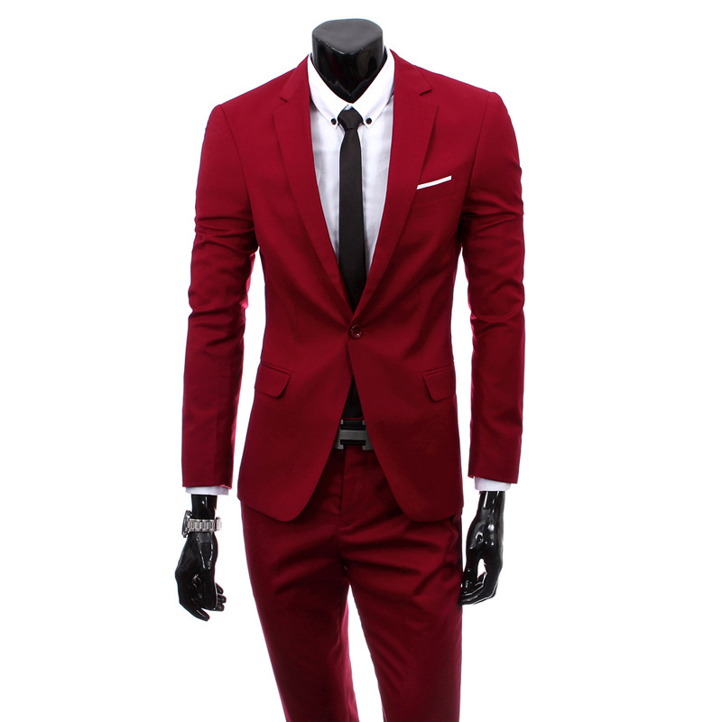 New Fashion Business Men's Casual Suit Korean Men's Personality Slim-fit Suit Set Three-piece Men's Foreign Trade Suit