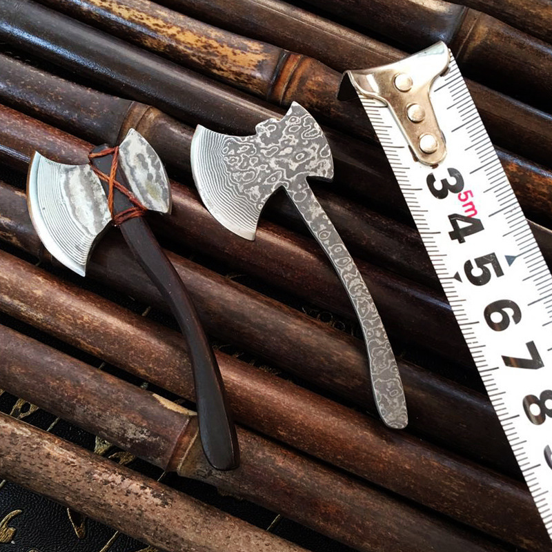 Damascus technology Mini Ax manual Pattern steel Ax originality Key pendant