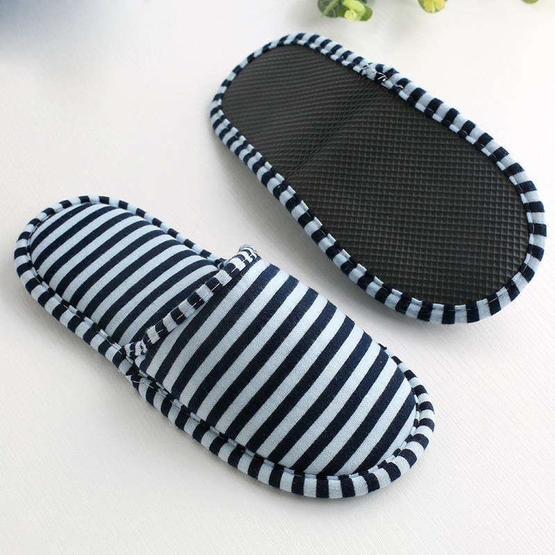A business travel travel portable fold stripe slipper Manufactor Travel? Standing disposable slipper machining customized
